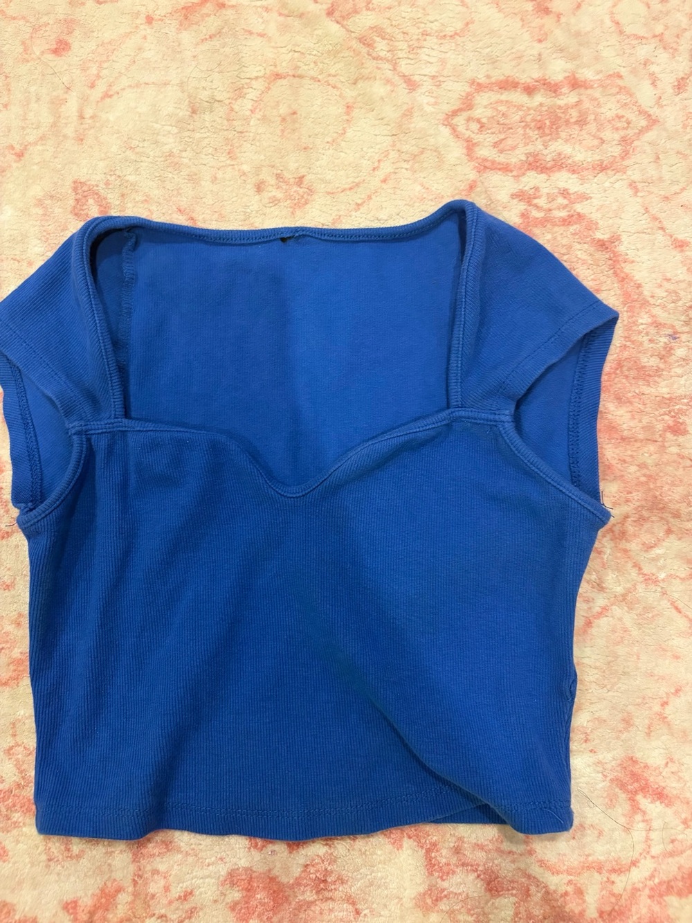 PacSun Royal Blue Ribbed Scoop-Neck Crop Top